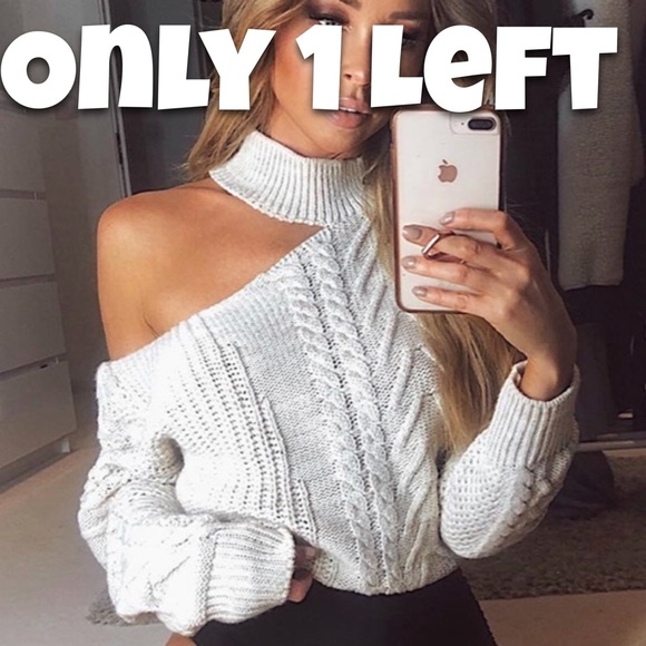 🔴Bare Shoulder Cable Knit Sweater - Picture 5 of 8